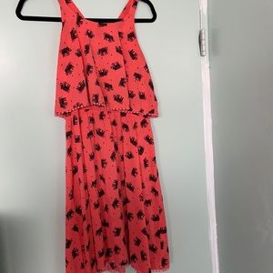 Pink dress with black elephants (Girls age 14-16)